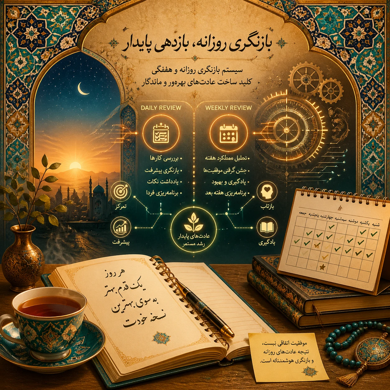 ساخت سیستم Review روزانه و هفتگی: پایه‌گذاری عادت‌های بهره‌وری پایدار